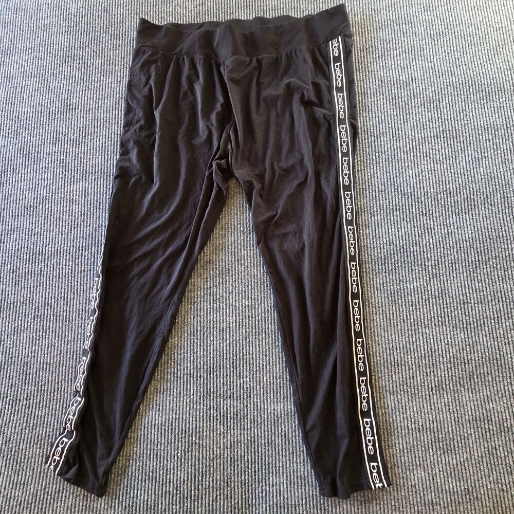 Bebe Sport Black Side Logo Leggings Plus Size 2X